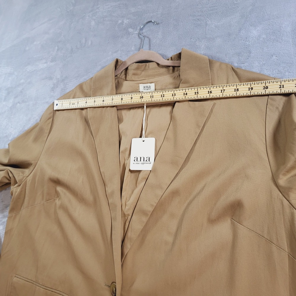 a.n.a Womens 2X Tannin Tan Lyocell Linen Blend Single Button Blazer New NWT $84 - Picture 7 of 9